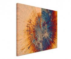 Paul Sinus Art XXL Fotoleinwand 120x80cm Vintage Gemälde eines Baum Querschnitts auf Leinwand Exklusives Wandbild Moderne Fotografie für ihre Wand in vielen Größen