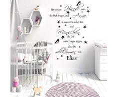 Wandschnörkel® Aufkleber HM~AA162 Da werden Hände sein, die Dich tragen.Spruch Wandtattoo Kinderzimmer Baby Mädchen Jungen, personalisiert