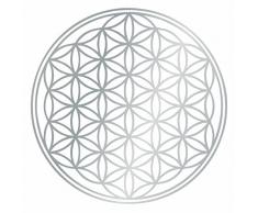 Kiwistar Blume des Lebens - Baum Wandtattoo in 6 Größen - Wandaufkleber Wall Sticker (30 x 30 cm, 90_Silbergrau)