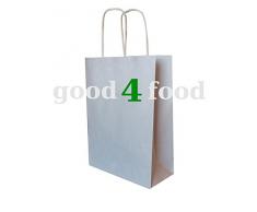 250 Papiertragetaschen mit Kordel - Kordeltragetasche in weiß 22+10x28 cm - good4food