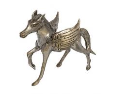 Brillibrum Design Pegasus Figur aus Metall versilbert Vintage Stil fliegendes Pferd als Dekofigur Metallfigur Fabelwesen