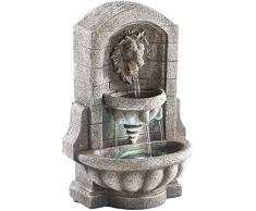 infactory Wasserbrunnen: Beleuchteter Zimmerbrunnen Löwenkopf mit LED und Pumpe (Zimmerbrunnen mit Beleuchtung)