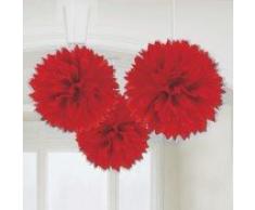 amscan 18055-40-55 Fluffy Dekobälle, Rot, 16