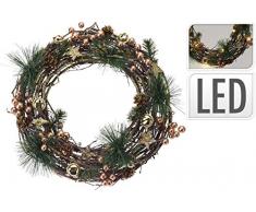 Türkranz Wandkranz Kranz mit LED Beleuchtung batteriebetrieben Ø 33 cm in verschiedenen Farben (Gold)