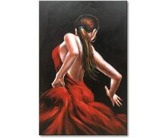 Tänzerin Mädchen moderne Leinwand Wandkunst handgemalte abstrakte rote Rock Menschen Ölgemälde Flamenco zeitgenössischen Tanz Kostüm Kunstwerk bereit zu hängen