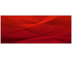 Wallario Glasbild Abstrakte rotes Muster - roter Stoff - 32 x 80 cm in Premium-Qualität: Brillante Farben, freischwebende Optik