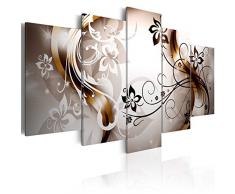 murando - Bilder 200x100 cm - Leinwandbilder - Fertig Aufgespannt - Vlies Leinwand - 5 Teilig - Wandbilder XXL - Kunstdrucke - Wandbild - Blumen Abstrakt 020110-149