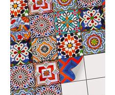 creatisto Fliesenfolie Fliesenaufkleber Klebefolie Fliesen I Aufkleber Folie Sticker Fliesensticker Fliesenspiegel Küche renovieren Bad deko I 10x10 cm - Motiv Portugiesisch - 18 Stück