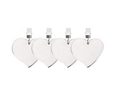 Alvivi 4er Set Tischdeckenbeschwerer Tischtuchhalter zum Beschweren Edelstahl Tischdeckenklammern Clips Tischdecke Gewichte Silber Herz Einheitsgröße