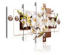 murando - Bilder 200x100 cm - Vlies Leinwandbild - 5 Teilig - Kunstdruck - Modern - Wandbilder XXL - Wanddekoration - Design - Wand Bild - Blumen Abstrakt b-C-0150-b-o