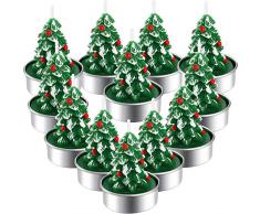 12 Stück Weihnachtsbaum Teelicht Kerzen Handgemachte Zarte Baum Kerzen für Weihnachten Haus Dekoration Geschenke (Stil I)