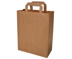 125 Papiertragetaschen Papier Tüte extra groß in braun 45+17x47 cm - good4food