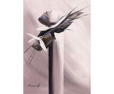 Rahmen-Kunst Keilrahmen-Bild – Oliver Tramoni: Harmonie en gris I Leinwandbild Stilleben floral grau Blumen modern