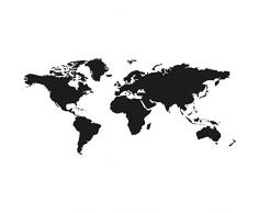 Wandtattoo Weltkarte Größe: 125cm x 58cm Wandaufkleber Wandmotiv Wandfolie Wanddekoration selbstklebend Wandbild WT0088