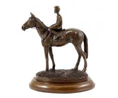 Kunst & Ambiente Bronzefigur - Jockey/Pferde Bronze - signiert von Milo - Jockey Skulptur