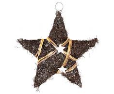 BURI Rattanstern 30cm Adventsstern Weihnachtsstern Winterdeko Glitzerstern Dekostern