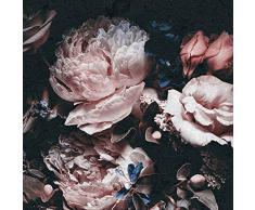 Forwall Fototapete Vlies Tapete Wanddeko Blumen Rose - Blumenstrauß Vintage Kunst Retro Moderne Wanddekoration 13525V8 368cm x 254cm Schlafzimmer Wohnzimmer