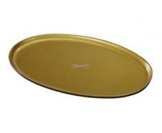 Kerzenteller, Dekoteller Oval Gold 10 x 17 cm