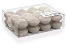 INNA-Glas 24er Set Schwimmende Kerzen Ornella, grau, Ø 4,5cm, 4h - Teelichter