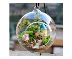 Vase Terrarium-Kugel-Kugel-Form-freie hängende Glasvasen-Blumen-Pflanzen Terrarium Landschaft Container DIY Hochzeit Behang Home Decor Jede Abteilung (Color : White)