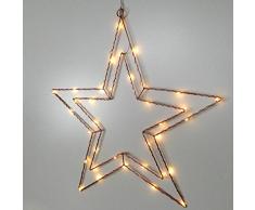 Gartenpirat Draht-Stern 47 cm Kupfer mit 35 LED beleuchtet Fensterstern Weihnachtstern