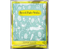 Paper House PECP0011 Kleine Ostergrußkarten im gleichen Design, 4 Stück