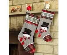 Nikolausstiefel mit Plüschkopf Schneemann 35 cm zum Hängen Nikolausstrumpf Geschenkbeutel Nikolaus Weihnachten Dekostiefel Typ438
