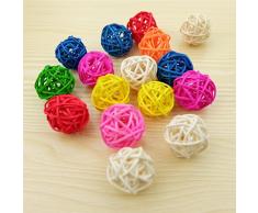 Supox 50 Stück 3 cm Weidenstränger aus Rattan, Kugel, Haus, Hochzeitsdekoration, Garten, Hängedekoration