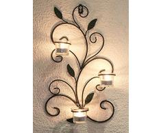 DanDiBo Wandteelichthalter 131004 Teelichthalter aus Metall 45 cm Wandleuchter Kerzenhalter