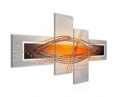 Bilder abstrakt Wandbild 150 x 71 cm Vlies - Leinwand Bild XXL Format Wandbilder Wohnzimmer Wohnung Deko Kunstdrucke Weiß 4 Teilig - Made IN Germany - Fertig zum Aufhängen 103345c