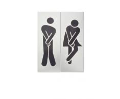SynMe Toilettenschild Lustig - Kloschild - WC-Schild - 1 x Damen & 1 x Herren (je 16 x 6 cm) - Aus hochwertigem Aluminium mit starker 3M Klebefläche - Herrentoilette Damentoilette - WC lustig (1)