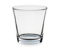 Teelichtgläser, 12er Set Trichterform 7,5 x 5,5 x 7,5 cm für Tischdeko, Gastgeschenke, Hochzeitsdeko, Partyzubehör