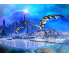 XXL Poster 100 x 70cm (S801) Dragons Fantasy World (Lieferung gerollt!)