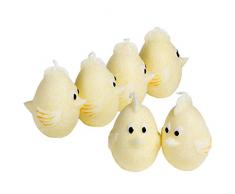 Ei Dekokerze Ostern stearin 6 Stück gelb Kerze Osterküken
