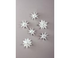Rayher 67274606 Set Mini-Zaubersterne XXS, silber, Material für 6 glitzernde kleine Papiersterne 12 cm ø, mit Tüten und Faltblättern Sterne falten, Sterne basteln, Weihnachtssterne