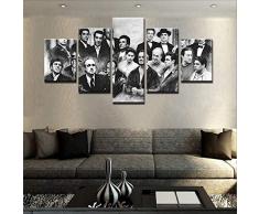 GTRB 5 Bilder LeinwanAbstrakte Leinwand Malerei Hauptdekoration 5 Retro Film Charaktere Bilder Wand Kunstdruck Gangster Poster Kunstwerk5 Drucke auf Leinwand
