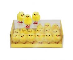 18er-Set VBS Chenille Küken 4cm Osterdeko Vogel Plüsch Ostern Nestküken Deko