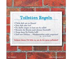 Vintage Schild Retro Deko Toiletten Regeln WC, 300 x 200 mm