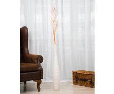 Leewadee Große Bodenvase für Dekozweige hohe Standvase Design Holzvase 75 cm, Mangoholz, White wash