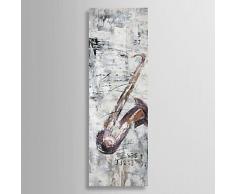 handgemaltes Ölgemälde Stilleben Saxophon mit gestreckten Rahmen