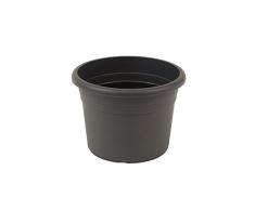 greemotion Pflanzkübel Fiona Anthrazit-Grau - Blumentopf 40cm - 18L Blumenkübel rund - Übertopf UV-beständiger Kunststoff - Pflanztopf frostsicher - Pflanzgefäß mit Bodenlöchern - Pflanzen-Zubehör