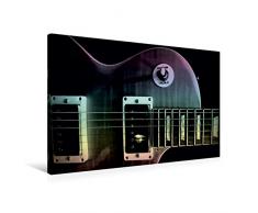 Premium Textil-Leinwand 90 cm x 60 cm quer, RAINBOW - Gitarre | Wandbild, Bild auf Keilrahmen, Fertigbild auf echter Leinwand, Leinwanddruck: Gitarre in Low-key Fotografie dargestellt (CALVENDO Kunst);CALVENDO Kunst