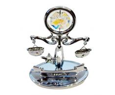 Crystocraft Dekofigur Libra, mit Swarovski-Elementen, Aurora Borealis-Kristalle, versilbert, verchromt, perfektes Andenken, Sammlerstück, Geschenkidee