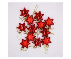 Christbaumgirlande Ornamente Weihnachtsrot Galvanisiert Sechseckige Stern Ornamente 12 Packungen