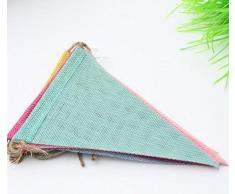 Haodou Wimpelkette 4m mit 12 Dreieck Wimpeln Bunt Girlande für Hochzeits,Kinderzimmer Dekoration, Weihnachtsfest und Geburtstagsfeier