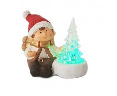 Wichtelstube-Kollektion Winterkind Junge mit LED Deko Keramikfigur Weihnachten Winterkinder