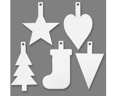 CREATIV DISCOUNT NEU Weihnachtsaufhänger aus Kraftkarton, Weiß