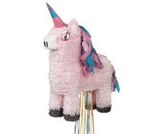 Einhorn-Pinata in Rosa mit Ziehbändchen
