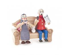 Dregeno Erzgebirge - Räucherfrau Oma mit Opa auf Sofa - 17cm