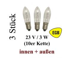 3 Topkerzen für Lichterketten E10/3W/23V Höhe 43mm ,850120